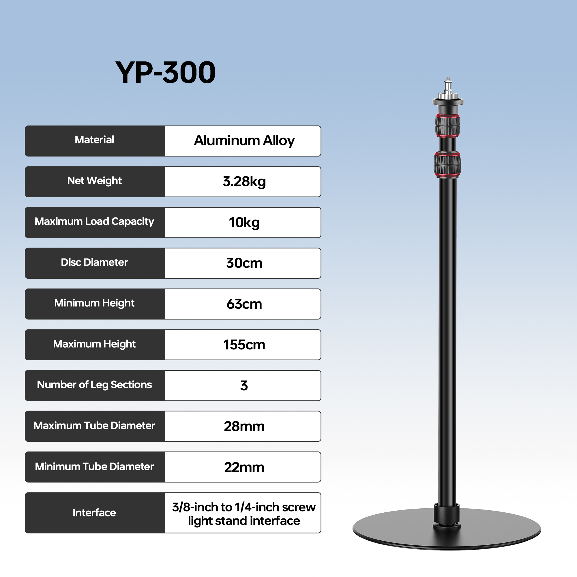 Photography Lighting Mount - Крепление-монопод Manbily YP300 с круглым основанием