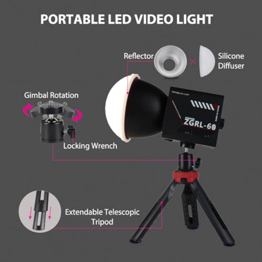 60-ваттный COB LED видеосветил – обзор и цена Photography Lighting Portable